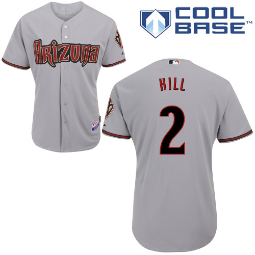 Aaron Hill #2 MLB Jersey-Arizona Diamondbacks Men's Authentic Road Gray Cool Base Baseball Jersey